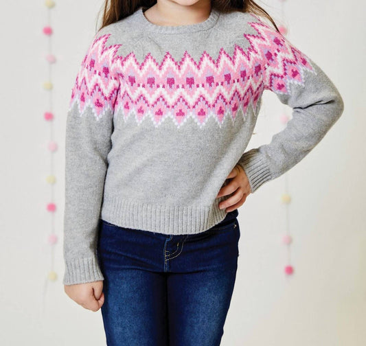 Design History - Girl's Marble Heather Combo Sweater