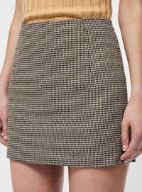 French Connection - Houndstooth Wool Mini Skirt