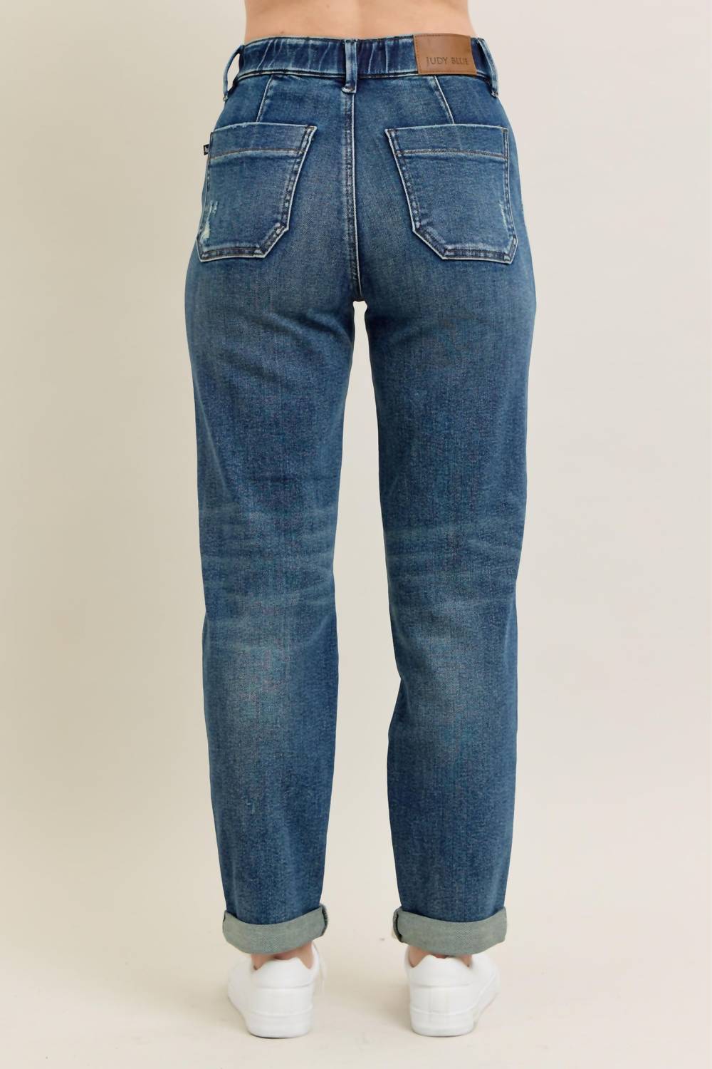 Judy Blue - High Waist Vintage Wash Jogger With Navy Drawstring