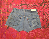 RE/DONE Women's Loose Long Short in indigo - women's shorts - detail view