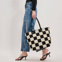 Moda Luxe - Women's Betty Checkered Tote Bag