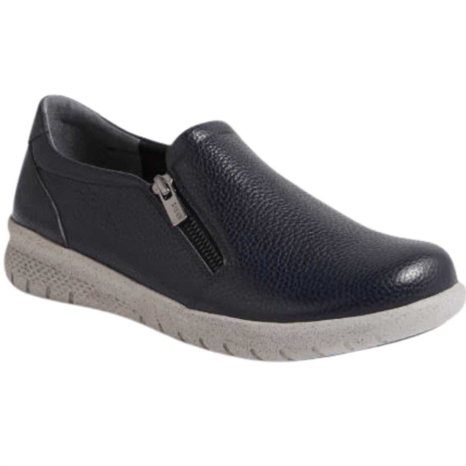 Ziera Women's Senan Casual Slip-on in ink tumble leather - women's flats