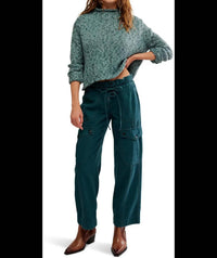 Free People Park Avenue High Rise Cargo Pant in sea moss - women's pants - alternate view