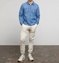 MENS DENIM LONG SLEEVE SHIRT