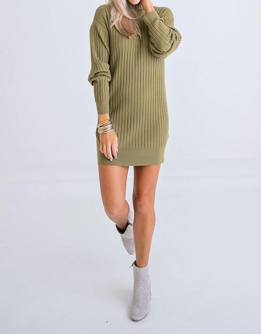 Rib Mock Sweater Dress