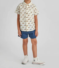 Pink Chicken - Kid's Jack Dachshunds Short Sleeve Shirt