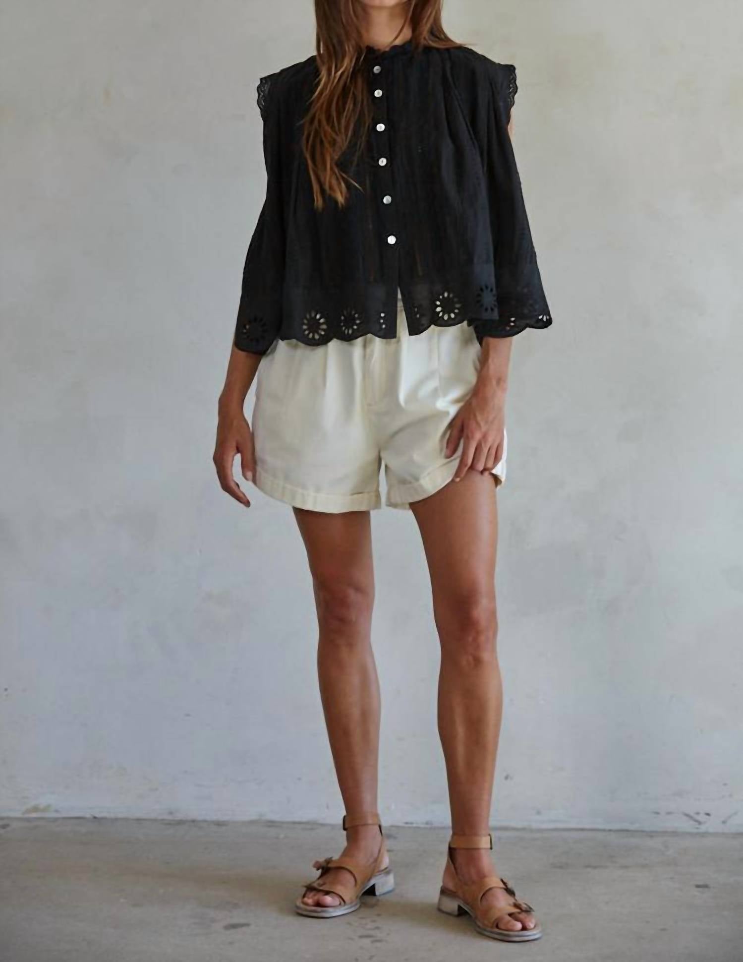 By Together - Eyelet Button-down Top