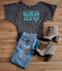 LHTX I Can Do Bad All By My Damn Self Top in grey - women's blouse - view 4