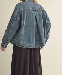 Mustard Seed Women's Addi Pleated Denim Jacket in blue - women's jacket - view 4