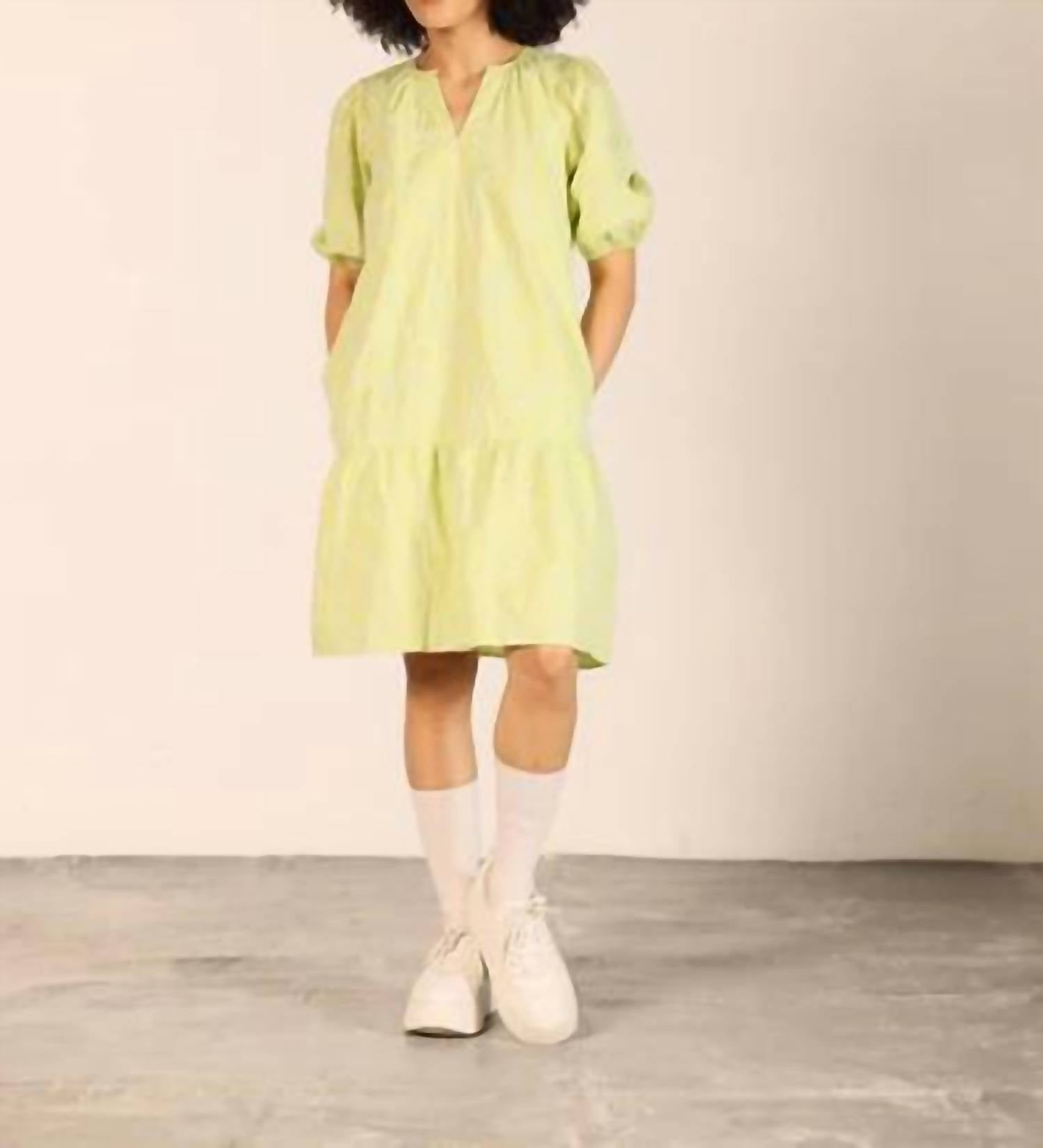 Maude Vivante - Trixie V Neck Puff Sleeves Dress