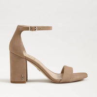 Sam Edelman Women's Daniella Heel Sandal in oatmeal suede - women's sandal - detail view