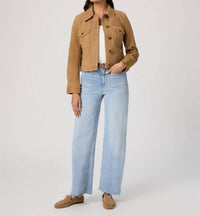 Paige - Anessa 31" Front Yoke Stitch Through Pockets Raw Hem Jeans