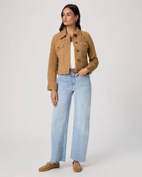 Paige - Anessa 31" Front Yoke Stitch Through Pockets Raw Hem Jeans