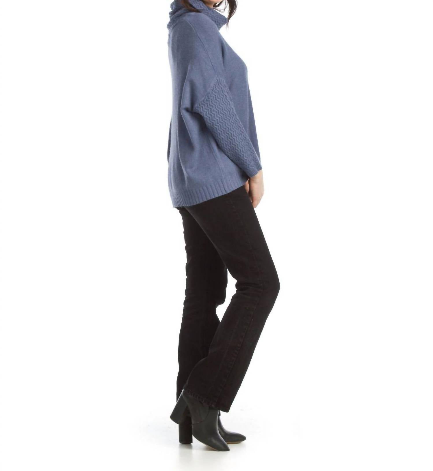 Papillon - Textured Knit Cowl Neck Sweater