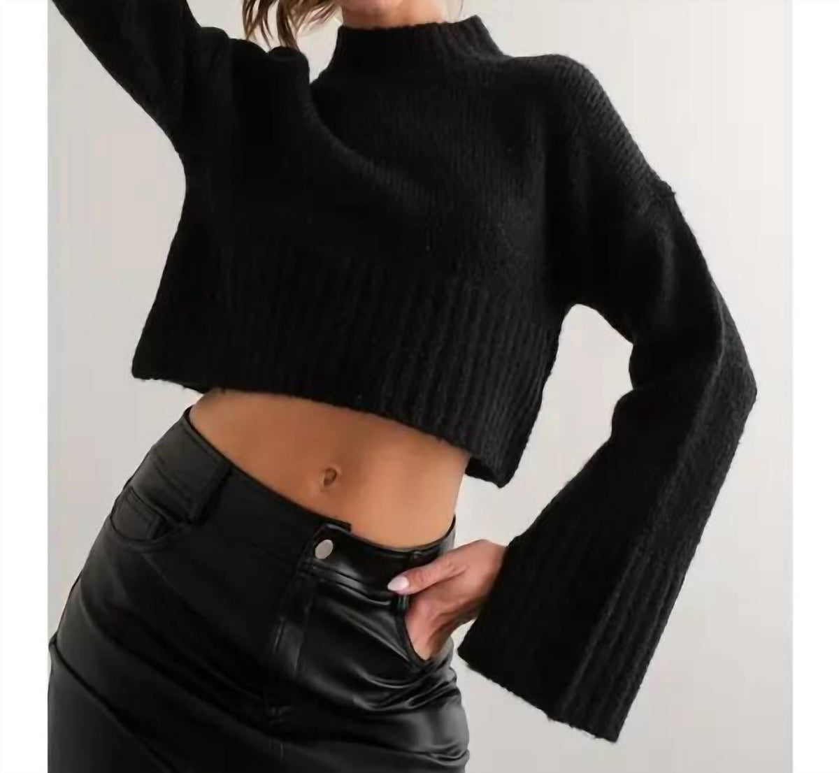 Papermoon - Khloe Mock Neck Knit Top