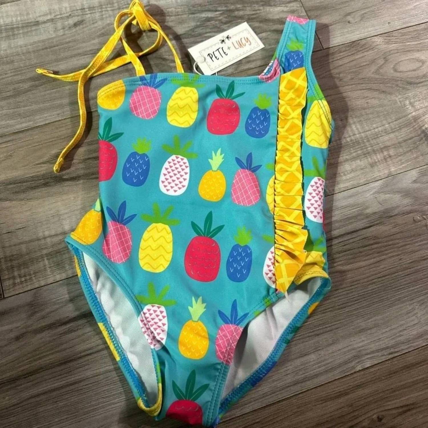 Pete + Lucy - Girls Pineapple In The Sun Swimsuit