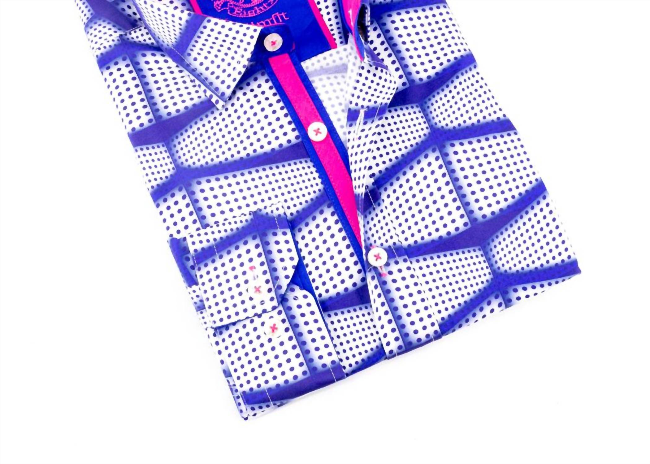 Eight X - Men's Button Down Print Shirt With Trim