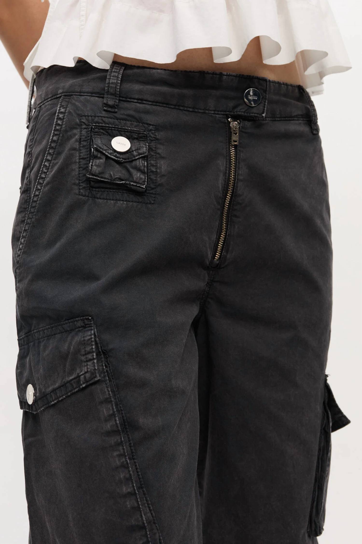 Ganni - Washed Cotton Twill Pants