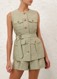 Zimmermann - Luna Wool Silk Utility Vest