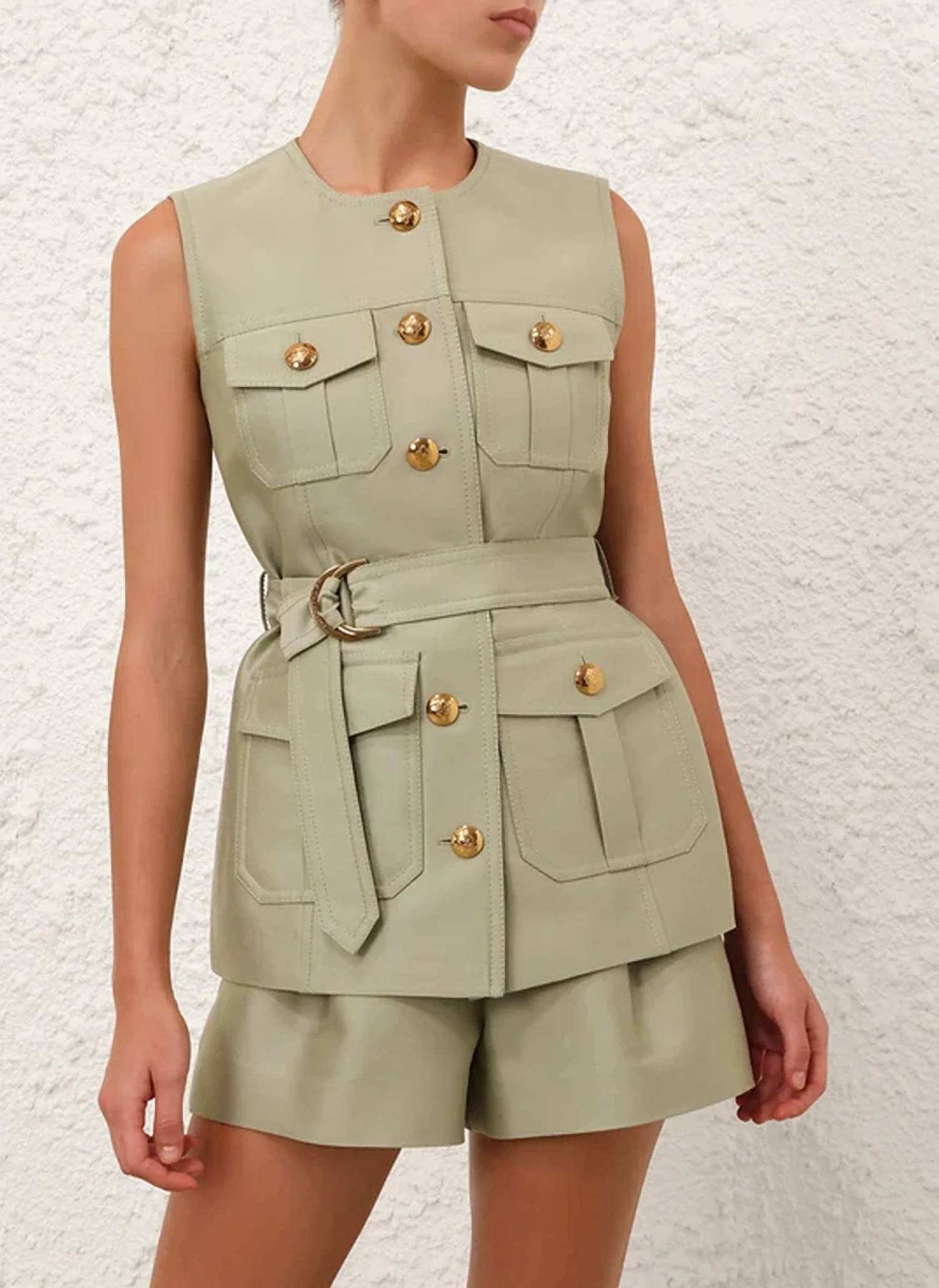 Zimmermann - Luna Wool Silk Utility Vest