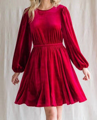 Jodifl - Angelica Long Sleeve Velvet Mini Dress