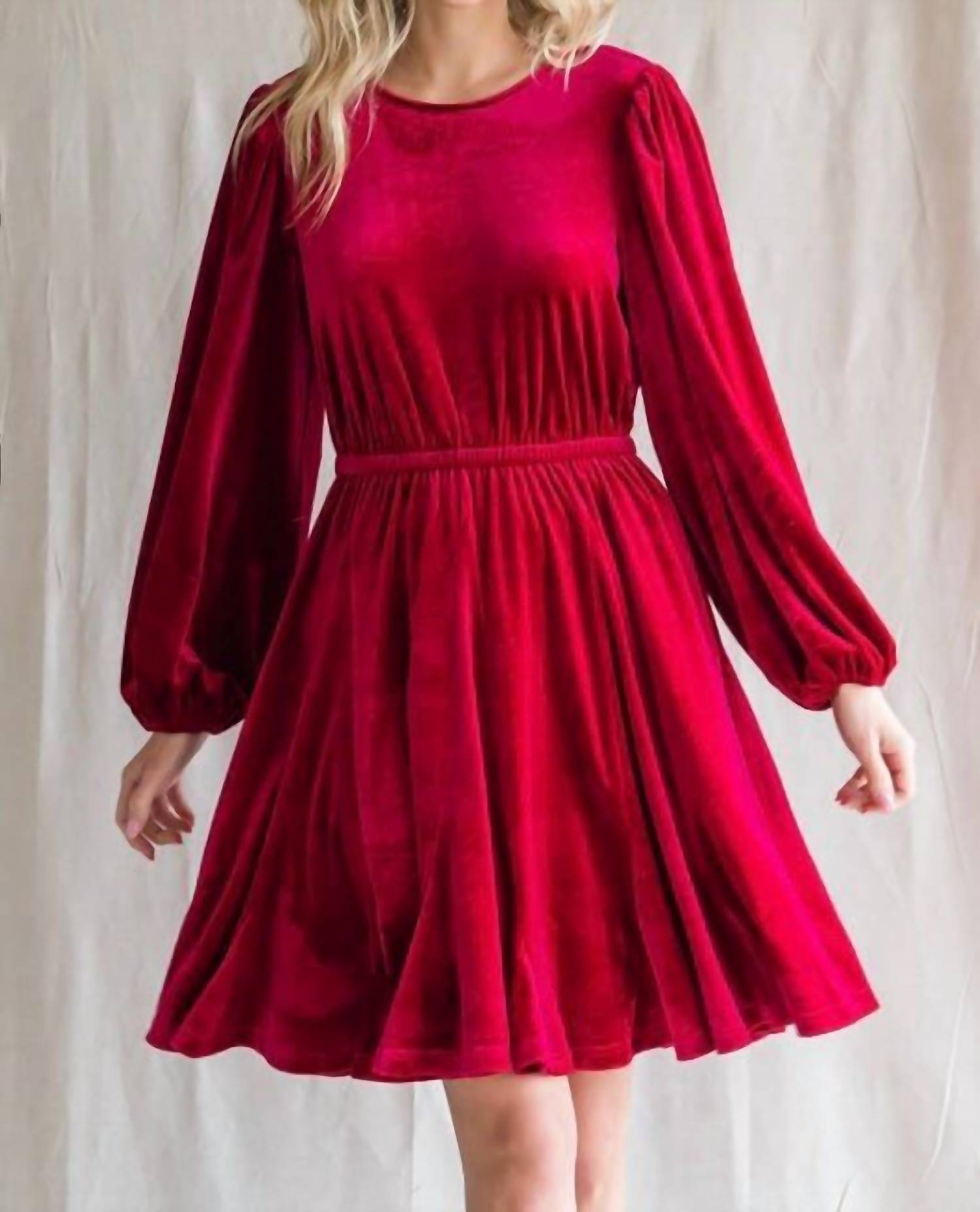 Jodifl - Angelica Long Sleeve Velvet Mini Dress