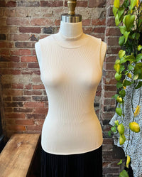 LNA Ribbed Double Layer Tank in bone 1 - women's tank top - view 5