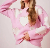 English Factory - Long-sleeve Heart Sweater