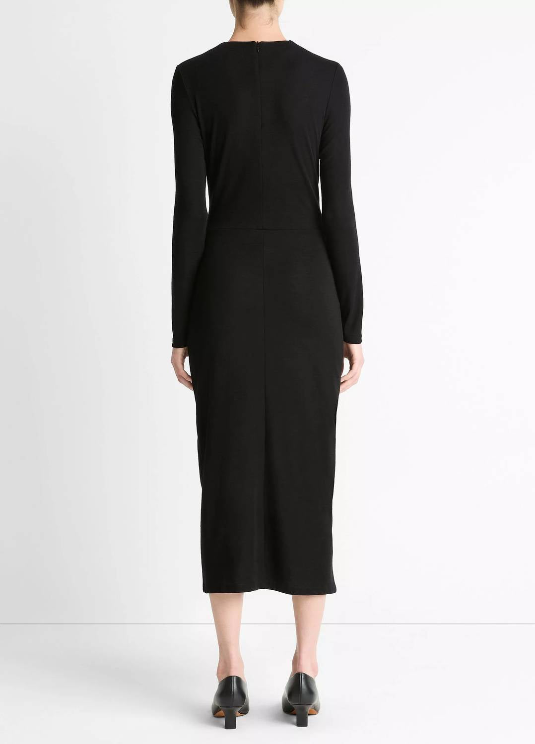 Vince - Cinched-waist Wool-blend Long-sleeve Dress