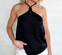 Naked Zebra - Women's Cord Keyhole Sleeveless Top