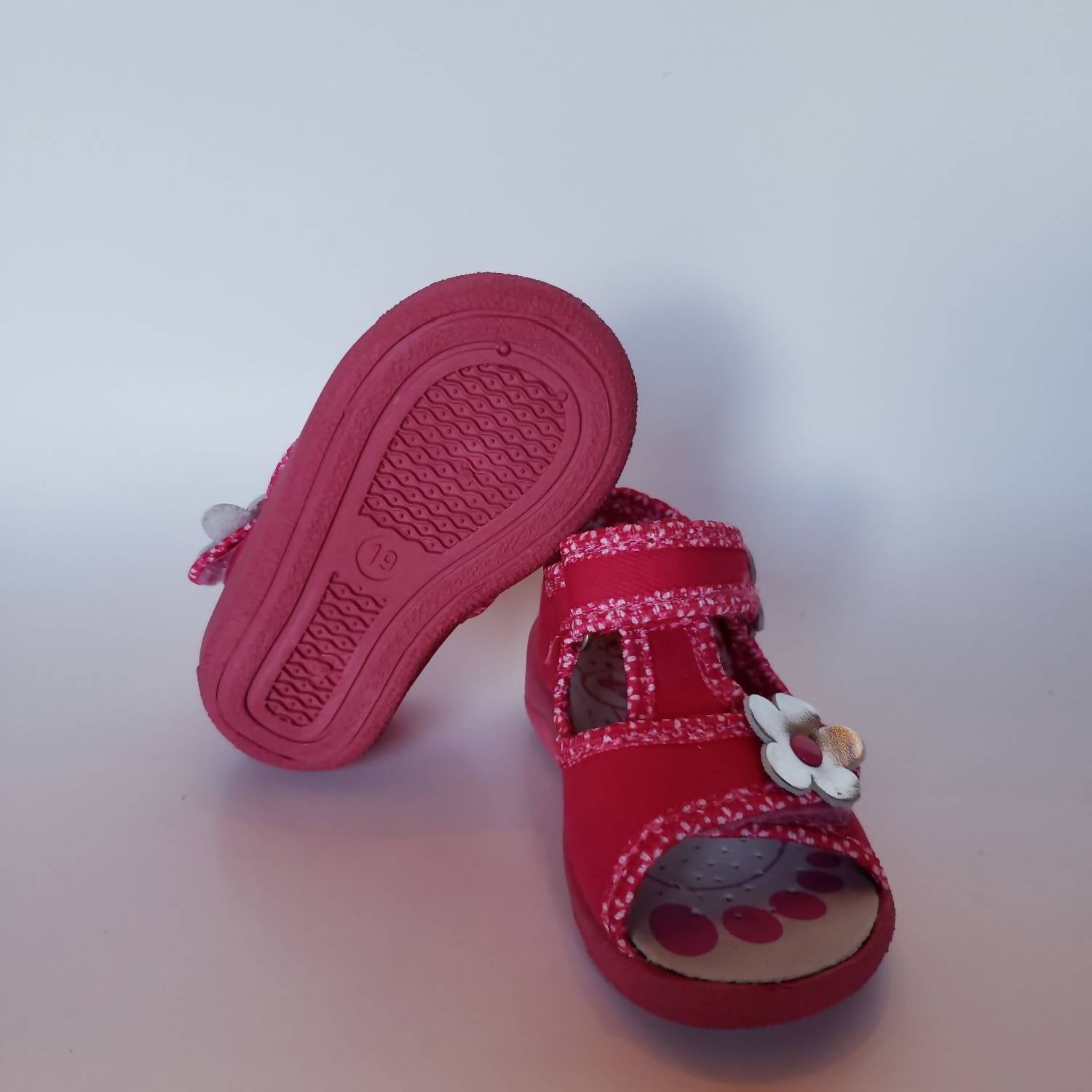 Renbut Shoes - Girl's T-strap Double Velcro Strap Sandal