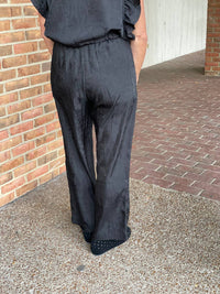 Lior - Citrine Crinkle Flare Leg Pull On Pants
