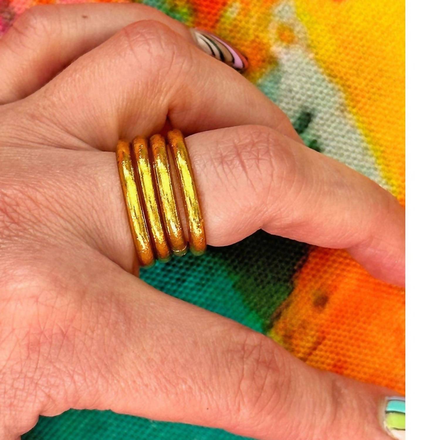 Woman Shops World - Women's Thai Buddhist Temple Kumlai Stackable Ring