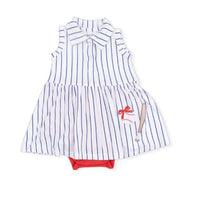 Angel Dear - Girls Baseball Stripe Bamboo Polo Bodysuit Dress
