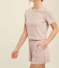 Listicle - Ribbed T-Shirt and Shorts Lounge Set