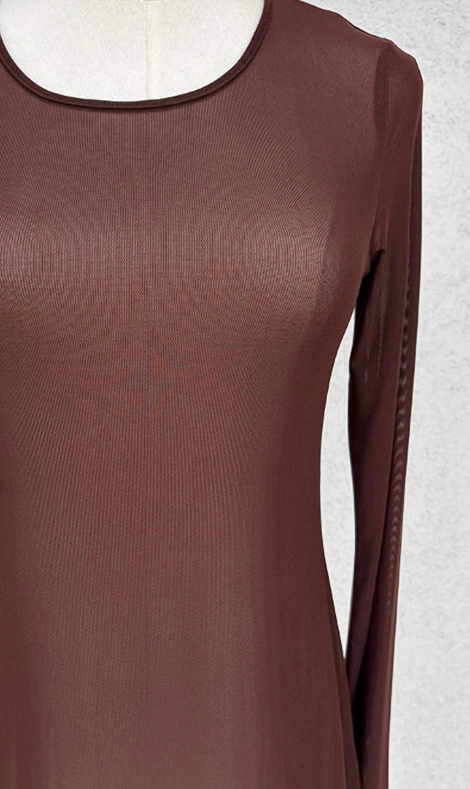 Origami Women's On A Dime Mesh Top in brown - women's t-shirt - detail view