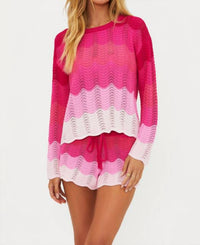 Beach Riot Balboa Crochet Knit Short in electric pink wave - women's shorts - view 5