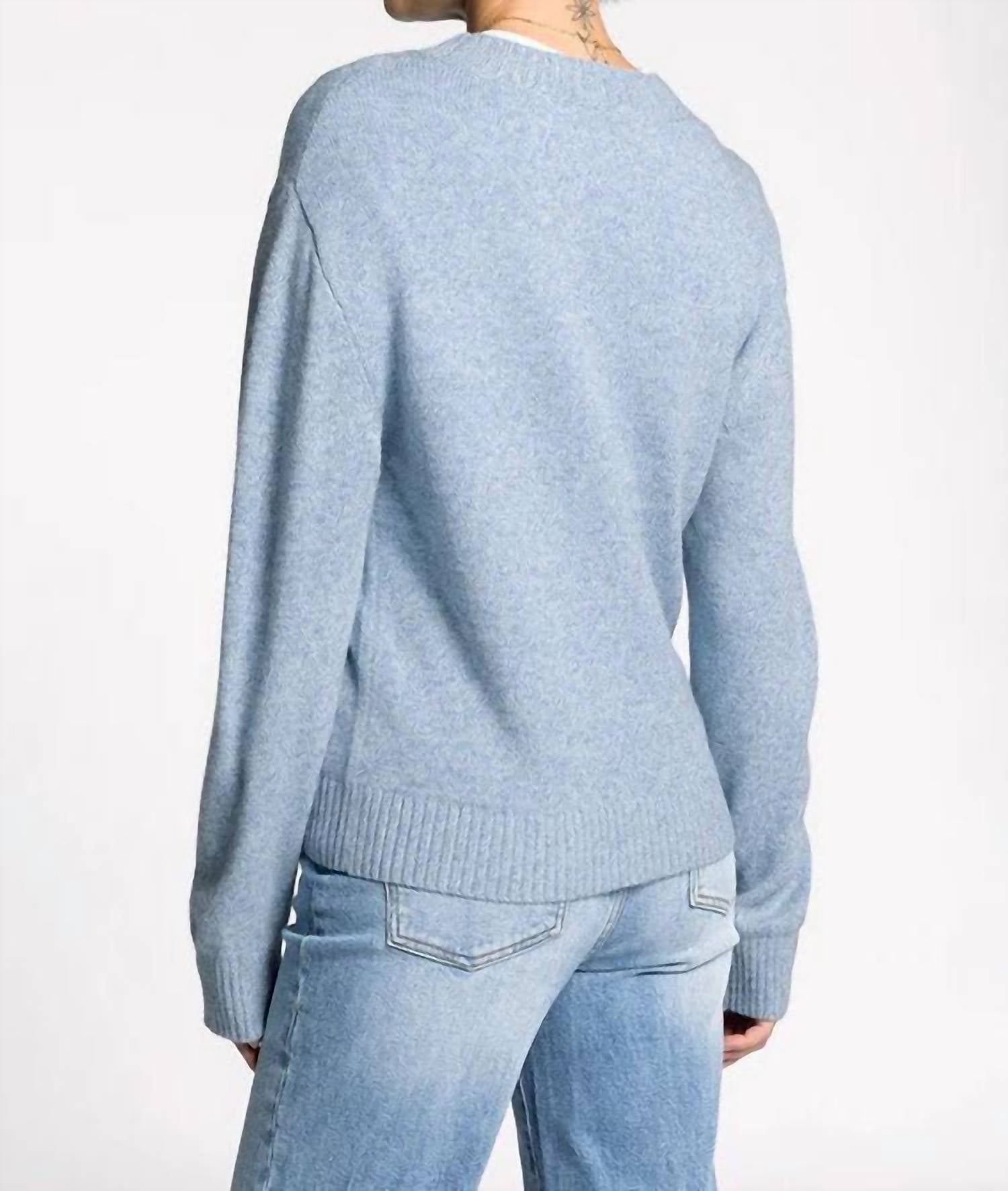 Thread & Supply Allegiance Wool Blend Sweater in heather blue - women's sweater - alternate view