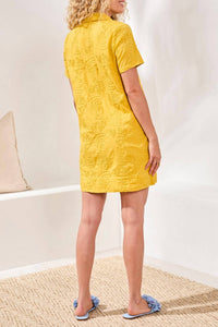 TRIBAL Elbow Sleeve V-neck Tunic Dress in lemon - women's dress - view 4