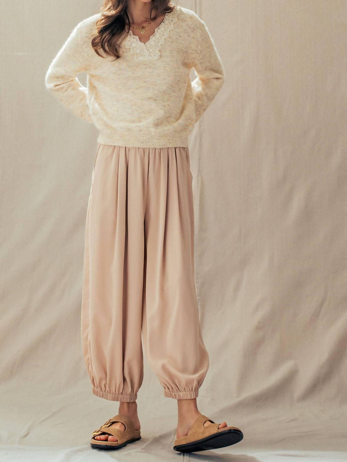 Urban Daizy - Boho Relaxed Fit Elastic Cuff Jogger Pants
