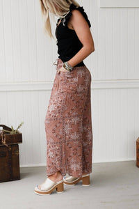 Three Bird Nest - Stasia Printed Drawstring Tulip Pants