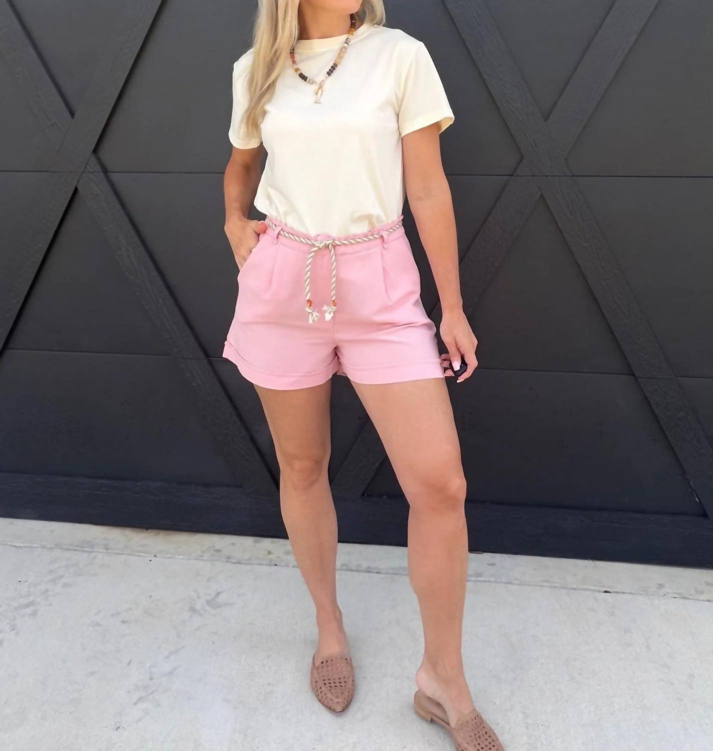 Anaz - Cotton Shorts With Rope Belts