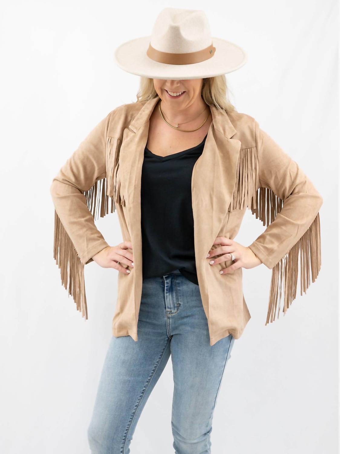 Tcec - Suede Fringe Blazer