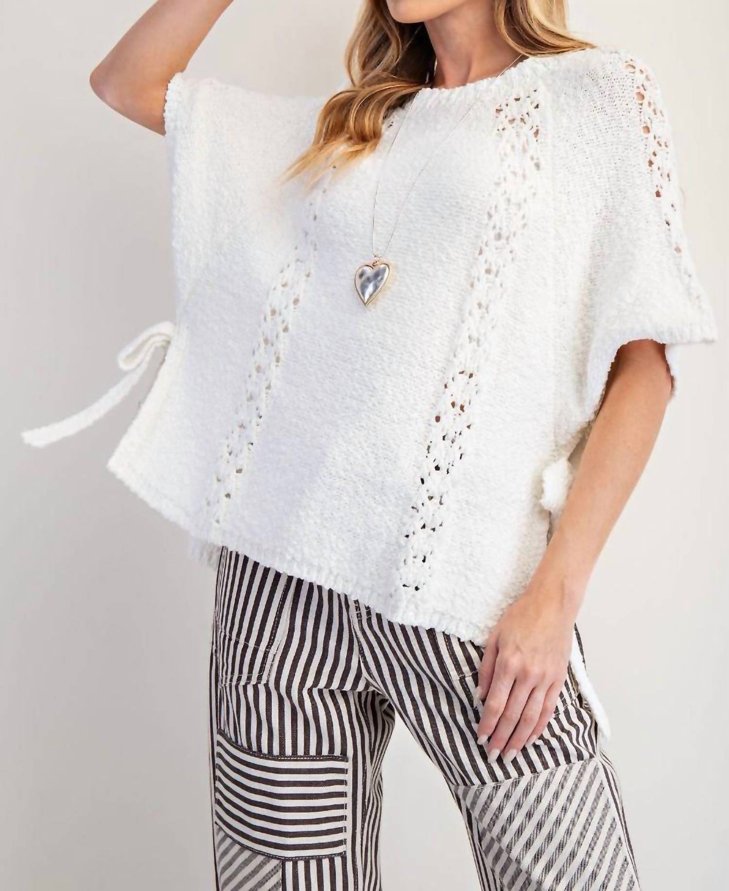 Easel - Half Sleeve Knitted Poncho