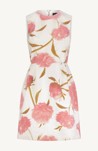Lela Rose Floral Print Sleeveless Sheath Mini Dress in pink multi - women's dress - alternate view