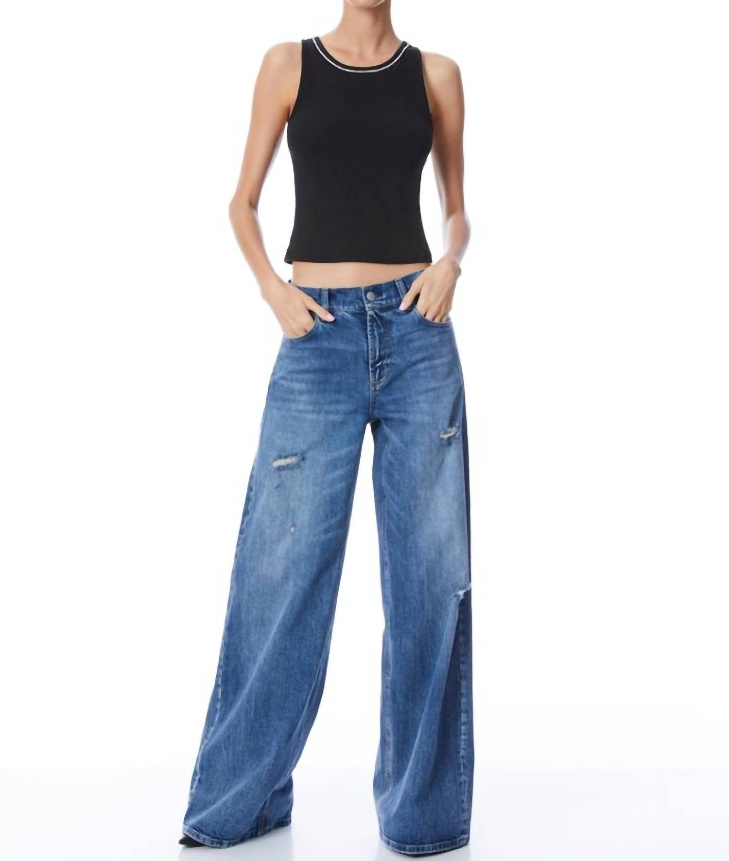 Alice + Olivia - Allen Embellished Neck Tank Top
