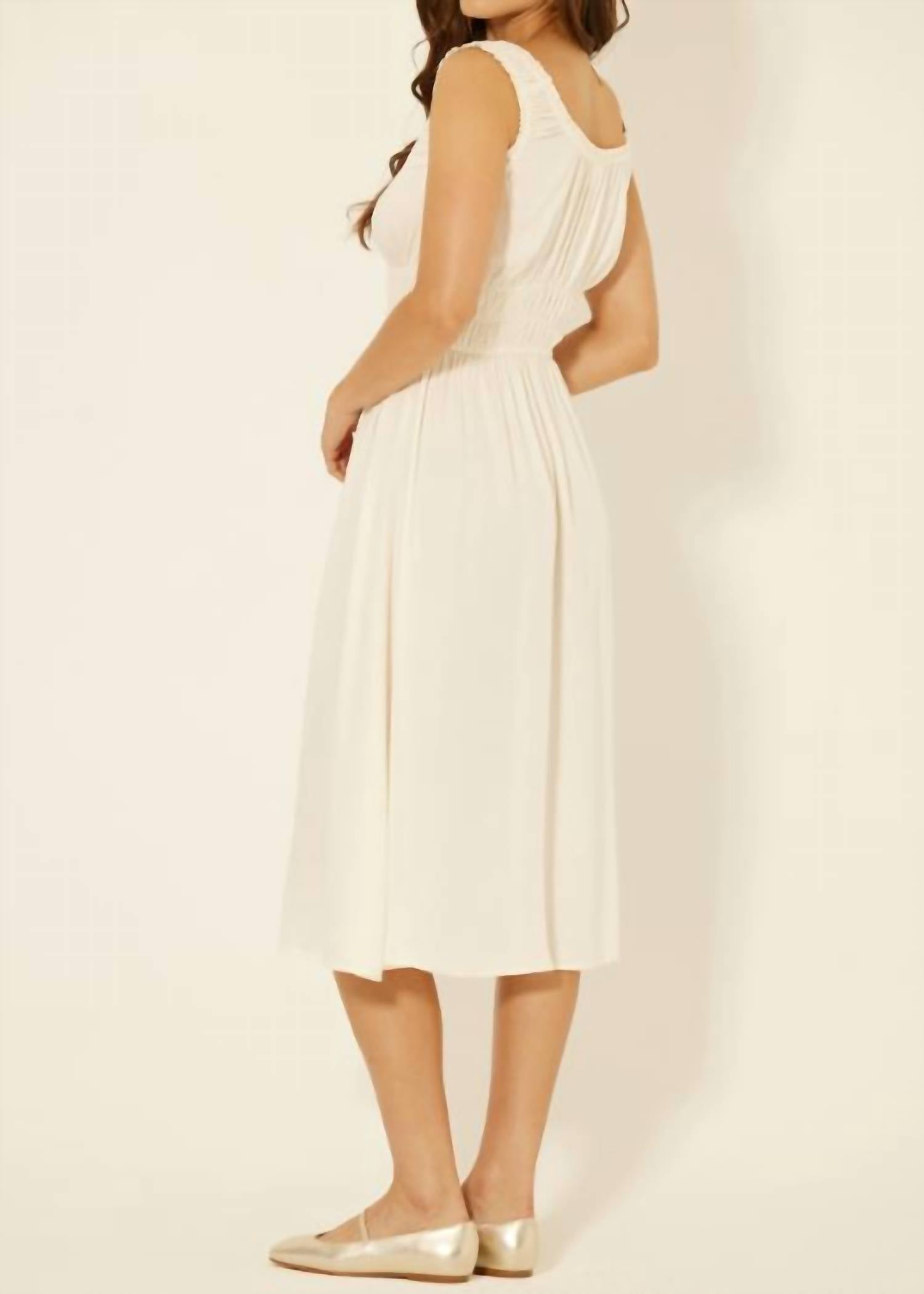 Bila77 - Smocked Waist Midi Dress