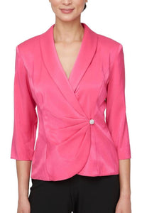 Alex Evenings - Women's Embellished Side Closure Sheen Blouse