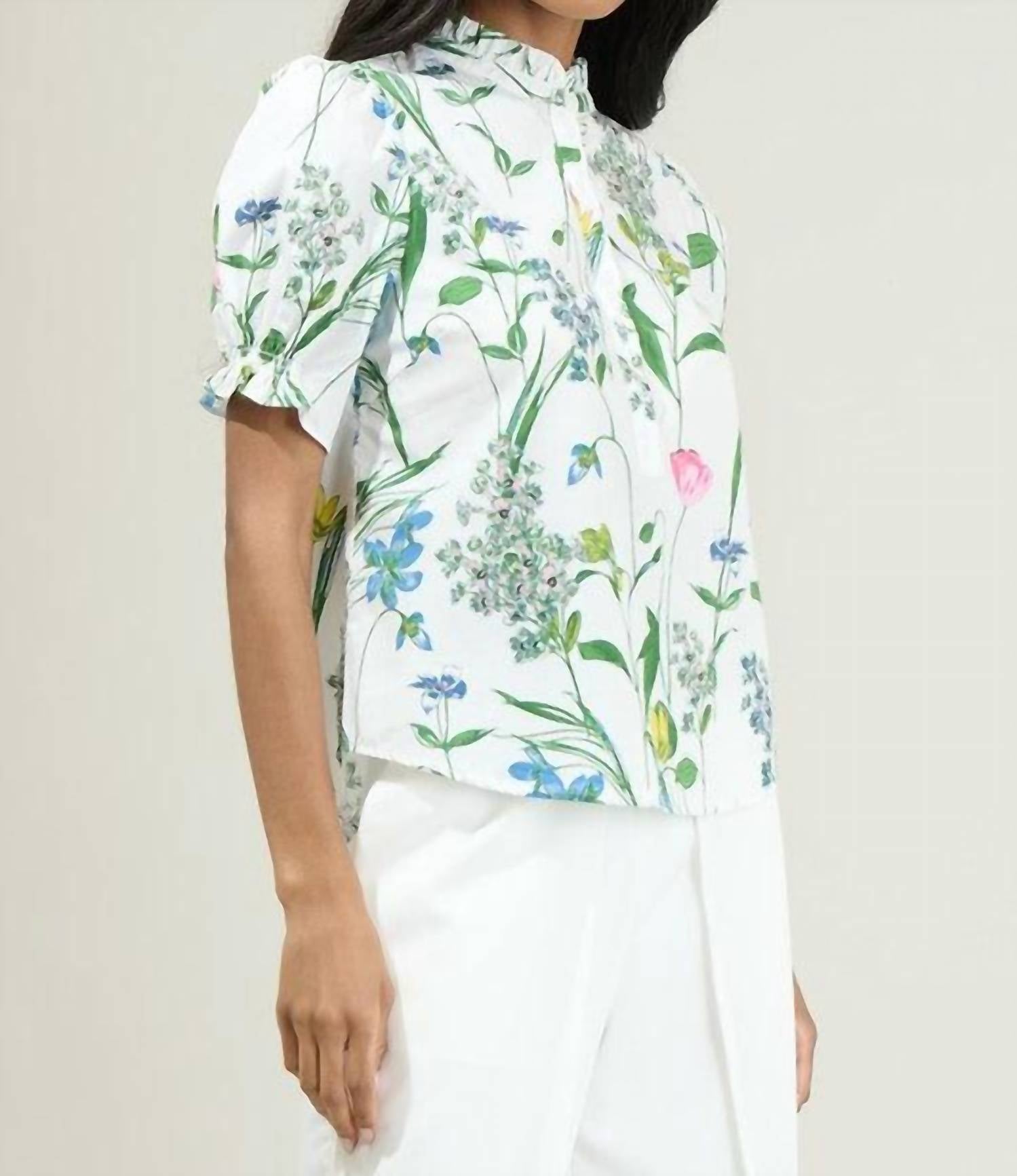 Sugarlips - Clove Garden Floral Puff Sleeve Top