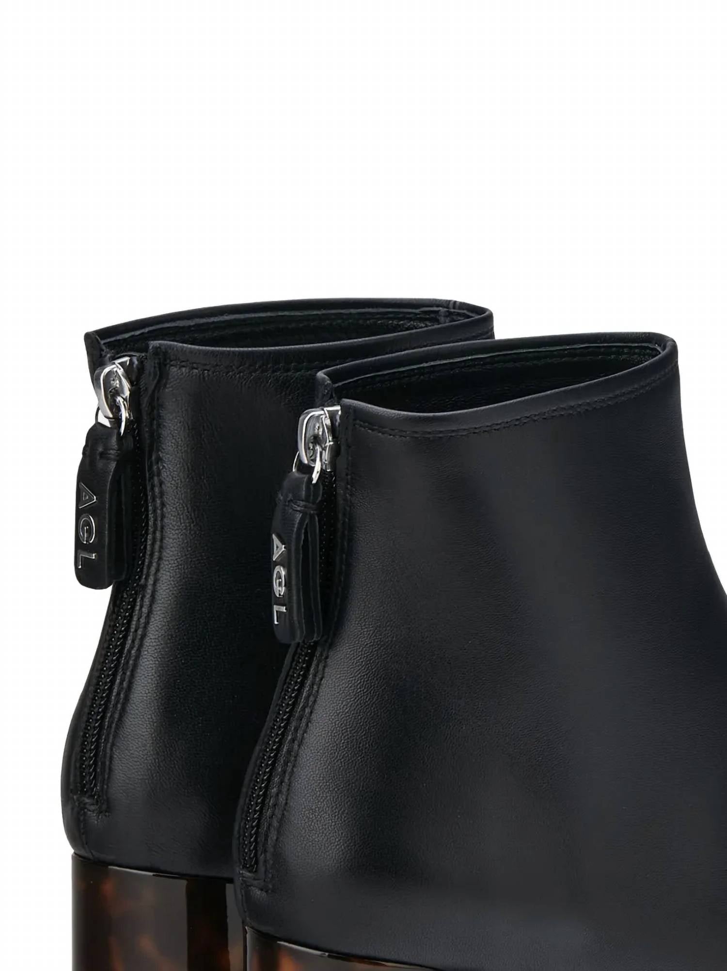 Agl - Women's Zip-detail Tortoiseshell-heel Boots